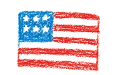 USA Flag in Crayon