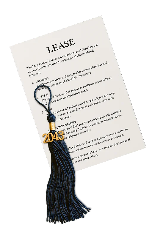 Home lease document representing real estate purchase opportunity